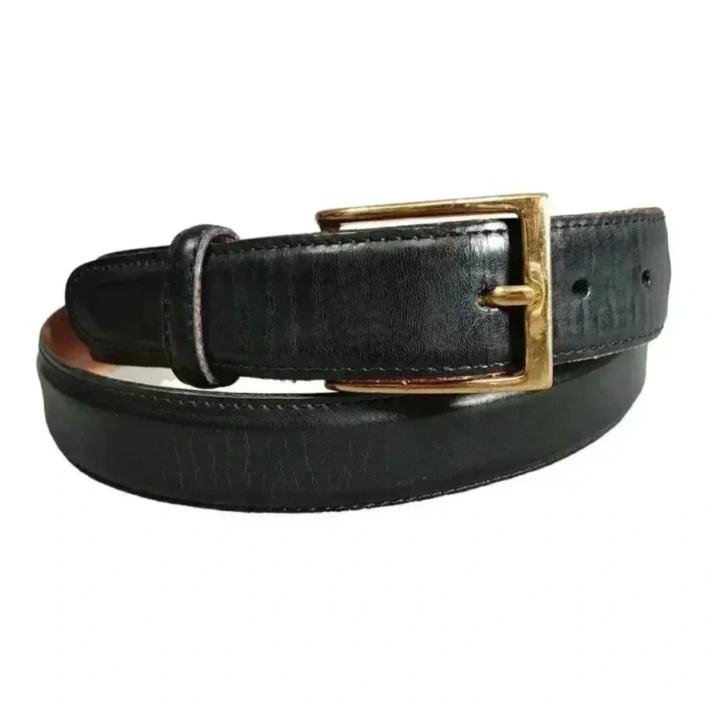 Martin Dingman Milled Finish Leather Black W/ Solid Brass Gold Buckle 40
